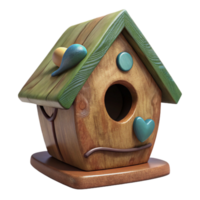 elegant modern Hand-illustrated Cutout of Rustic Wooden Birdhouse with Weathered, Textured Surf original png