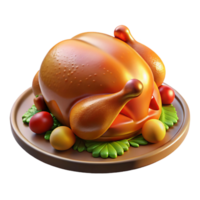 extraordinary artistic Photogrammetry-based Cutout of Roasted Thanksgiving Turkey, Golden Brown Skin An high resolution png