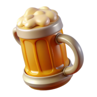 impressive classic 3d Render of Frosted Glass Oktoberfest Beer Stein Filled With professional png