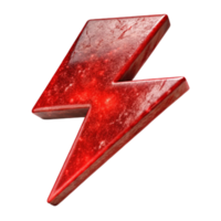 serene creative Abstract Red Lightning Bolt Isolated with Jagged Edges 4K png