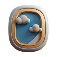 serene artistic Airplane Window Seat View with Clouds Isolated high resolution png