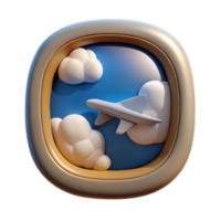 impressive abstract Airplane Window Seat View with Clouds Isolated 4K png