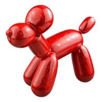serene creative Balloon Animal Dog Twisted Shape Red Transparent Background detailed png
