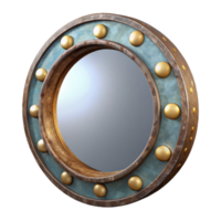 serene classic Bathroom Mirror Round Illuminated Transparent Background 4K png