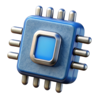 impressive rustic Blue Microchip with Silver Contacts Isolated Cutout high resolution png