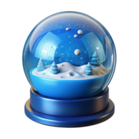 serene abstract Blue Snow Globe Isolated Element with Winter Scene high quality png