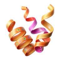 serene abstract Celebration Streamers Curly and Bright Transparent Background genuine png