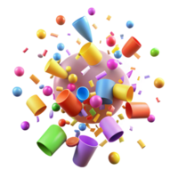 wonderful minimalist Colorful Festive Confetti Explosion Transparent Background authentic png