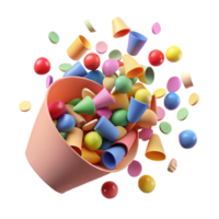 dramatic abstract Colorful Paper Confetti Scatter Transparent Background exclusive png