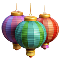 stunning classic Colorful Paper Lanterns String Transparent Background high resolution png