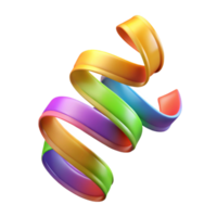 elegant classic Colorful Party Streamers Swirl Cutout on Transparent Background high quality png