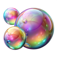 serene abstract Colorful Soap Bubbles with Iridescent Colors Transparent Background high resolution png