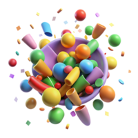impressive minimalist Confetti Explosion Bright Multicolored Transparent Background high resolution png