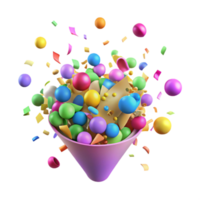 beautiful minimalist Confetti Explosion Bright Multicolored Transparent Background genuine png