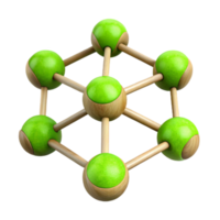 magnificent rustic Connected Network Nodes with Bright Green Links high quality png