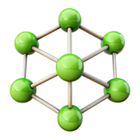 impressive creative Connected Network Nodes with Bright Green Links high resolution png