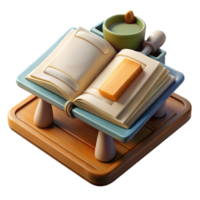 elegant artistic Cookbook Open on Counter Isolated on Transparent Background genuine png