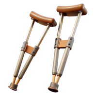 elegant modern Crutches Pair Isolated on Transparent Background with Rubber Tips detailed png