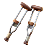 extraordinary modern Crutches Pair Isolated on Transparent Background with Rubber Tips authentic png