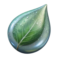 beautiful artistic Crystal Clear Dew Drop on a Leaf Transparent Element 4K png