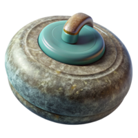 serene artistic Curling Stone in Motion Top View Transparent Background exclusive png