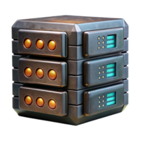 impressive modern Data Center Server Rack with Blinking Lights Cutout authentic png
