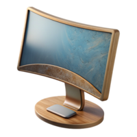 serene artistic Desktop Computer with Curved Monitor Transparent Background original png