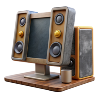 wonderful vintage Desktop Computer with Built in Speakers Cutout authentic png