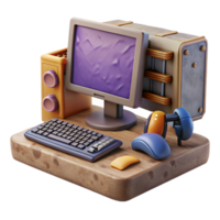 wonderful classic Desktop Computer with Gaming Peripherals Cutout high resolution png