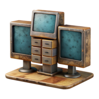 serene traditional Desktop Computer with Multiple Monitors Cutout detailed png