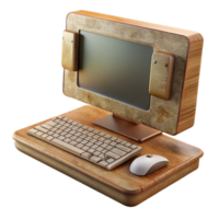 vibrant vintage Desktop Computer with Keyboard and Mouse Transparent Background high quality png