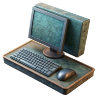 wonderful traditional Desktop Computer with Keyboard and Mouse Transparent Background professional png