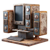 serene traditional Desktop Computer with Multiple Hard Drives Isolated professional png