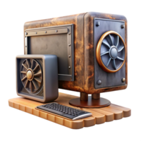 serene contemporary Desktop Computer with Powerful Graphics Card Isolated high quality png