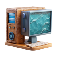 beautiful modern Desktop Computer with Water Cooling System Transparent Background professional png