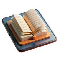 wonderful artistic Digital Textbook Open on Tablet Screen Isolated authentic png