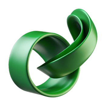 sereno rustico dinamico verde nastro arricciare isolato con elegante flusso alto qualità png