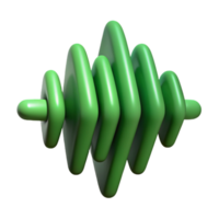 serene creative Dynamic Green Waveform Cutout with Audio Visualization premium png