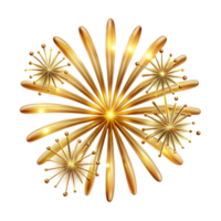 impressive modern Fireworks Display Sparkling Gold Burst Transparent Background high resolution png