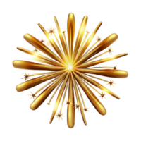 elegant classic Fireworks Display Sparkling Gold Burst Transparent Background 4K png