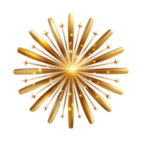 serene rustic Fireworks Display Sparkling Gold Burst Transparent Background professional png