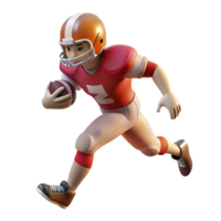 impressive rustic Football Player Running Side View Transparent Background high quality png