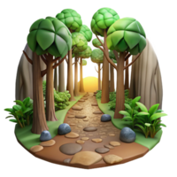 beautiful traditional Forest Path Cutout with Sunlight Filtering Through Trees high quality png