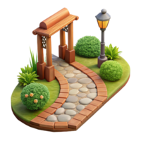 elegant creative Garden Path Isolated on Transparent Background authentic png
