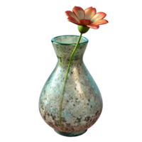 stunning creative Glass Vase with Single Flower Transparent Background exclusive png