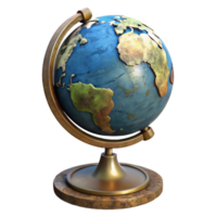 dramatic vintage Globe with Stand Side View Transparent Element high resolution png