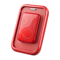 magnificent modern Glossy Red Smartphone Icon with Transparent Background original png