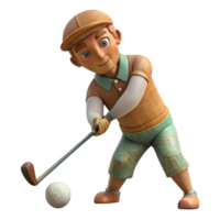 extraordinary vintage Golfer Chipping Ball Isolated Element high quality png