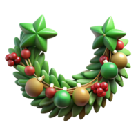 magnificent minimalist Green Christmas Garland Isolated with Pine Cones and Berries high quality png