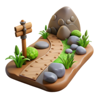 elegant artistic Hiking Trail Isolated on Transparent Background high quality png